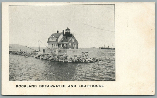ROCKLAND ME LIGHT HOUSE ANTIQUE POSTCARD