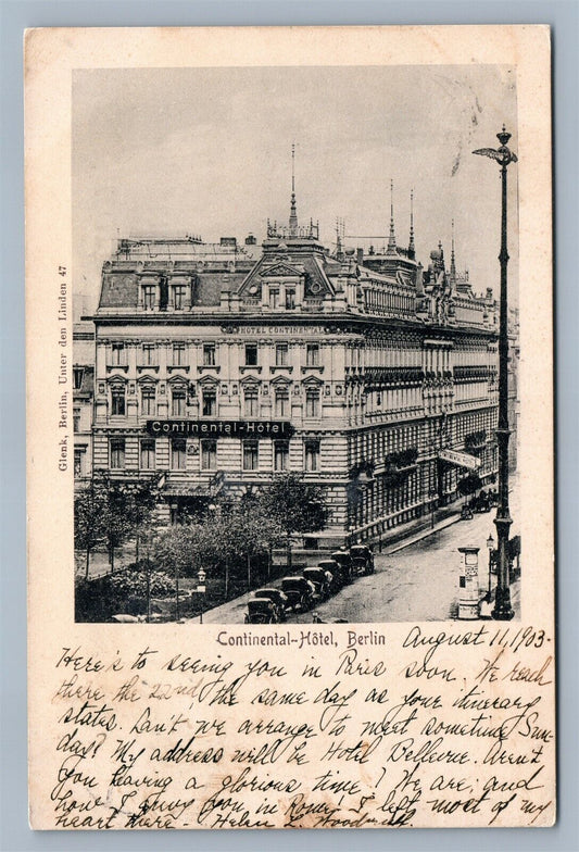 BERLIN GERMANY CONTINENTAL HOTEL ANTIQUE POSTCARD