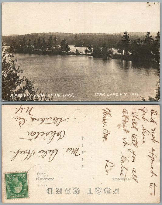 STAR LAKE N.Y. 1920 REAL PHOTO ANTIQUE POSTCARD RPPC