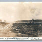 CUTTYHUNK MA LIGHTHOUSE & GOSNOLD MONUMENT ANTIQUE REAL PHOTO POSTCARD RPPC