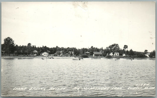 CURTIS MI GLENTWOOD CEDAR SPRING RESORT VINTAGE REAL PHOTO POSTCARD RPPC