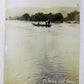 1916 RPPC VINTAGE PHOTO POSTCARD PUTTING OUT SEINE AT "E" GORGE boat fishing