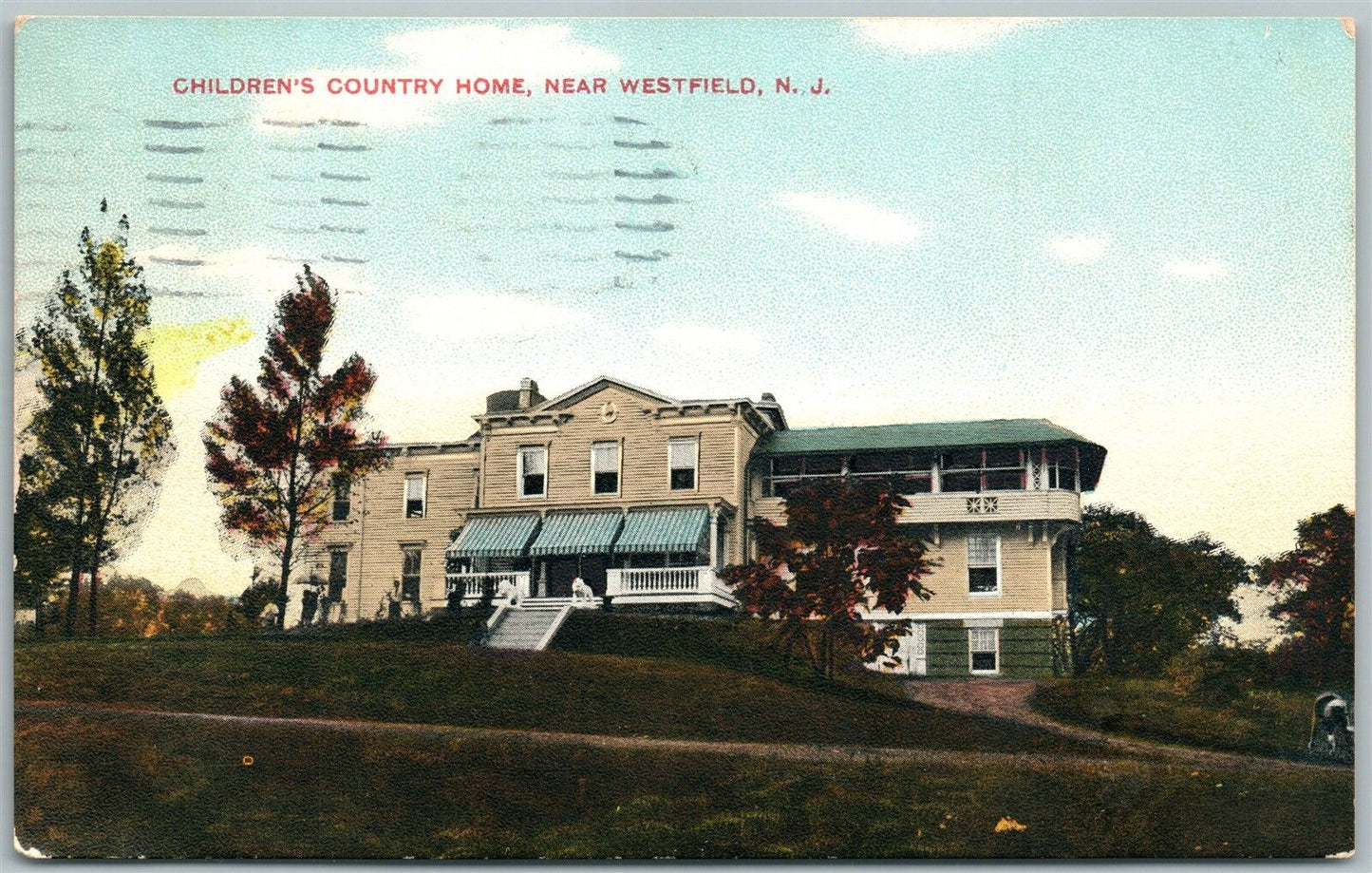 WESTFIELD NJ CHILDREN'S COUNTRY HOME 1913 ANTIQUE POSTCARD