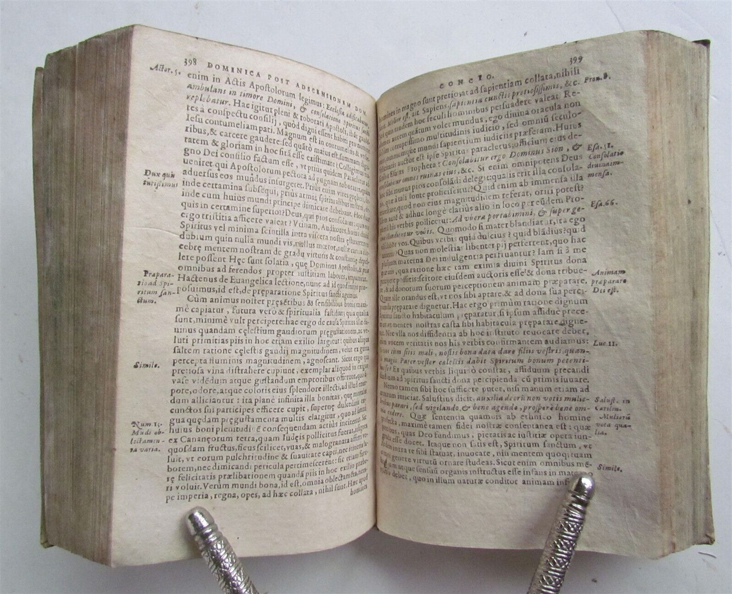 1595 LUIS DE GRANADA POSTILLAS ET HOMILIAS antique VELLUM BINDING 16th century