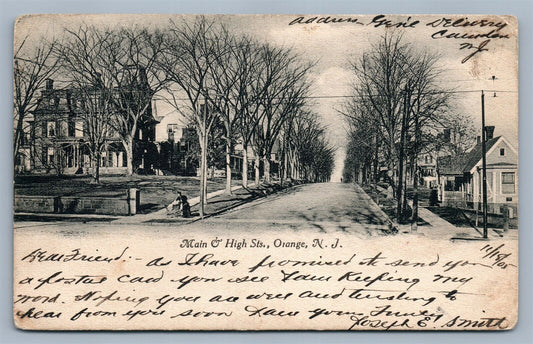 ORANGE NJ MAIN & HIGH STREETS ANTIQUE POSTCARD