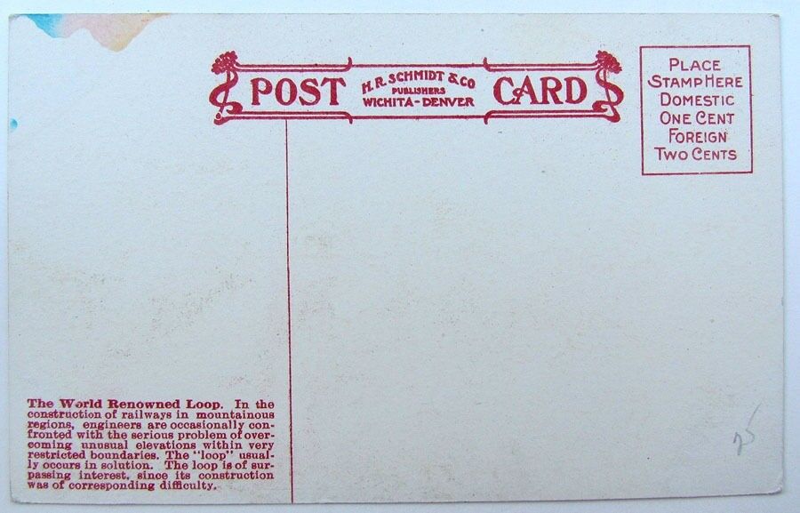 VINTAGE POSTCARD DENVER NORTWESTERN PACIFIC MOFFAT RD CO RAILROAD railway train