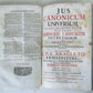 1729 CANON LAW Jus Canonicum Universum antique HAND TOOLED PIGSKIN BOUND FOLIO