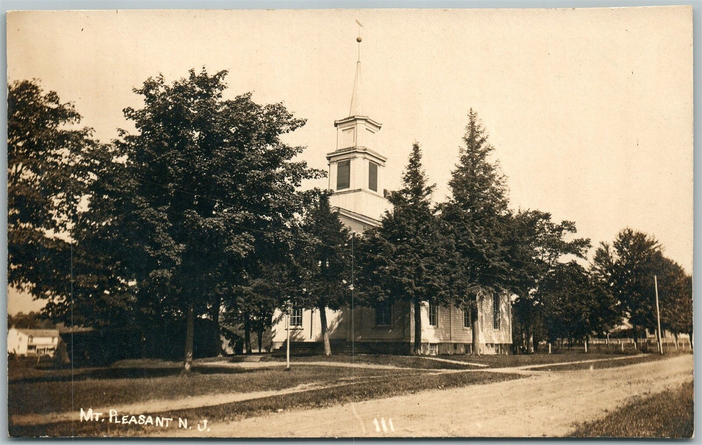 MT..PLEASANT NJ CHURCH ANTIQUE REAL PHOTO POSTCARD RPPC