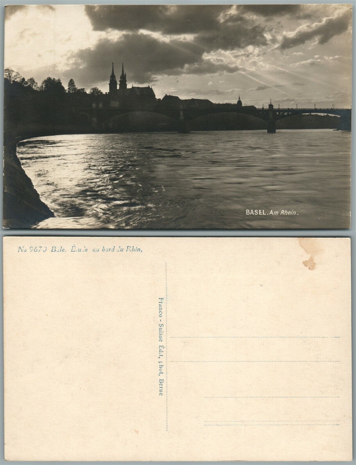 BASEL AM RHEIN SWITZERLAND ANTIQUE REAL PHOTO POSTCARD RPPC