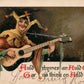 HARLEQUIN PLAYING GUITAR 1906 UNDIVIDED ANTIQUE POSTCARD w/ CORK CANCEL