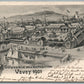SWITZERLAND EXPOSITION VEVEY 1901 ANTIQUE POSTCARD w/ STAMP