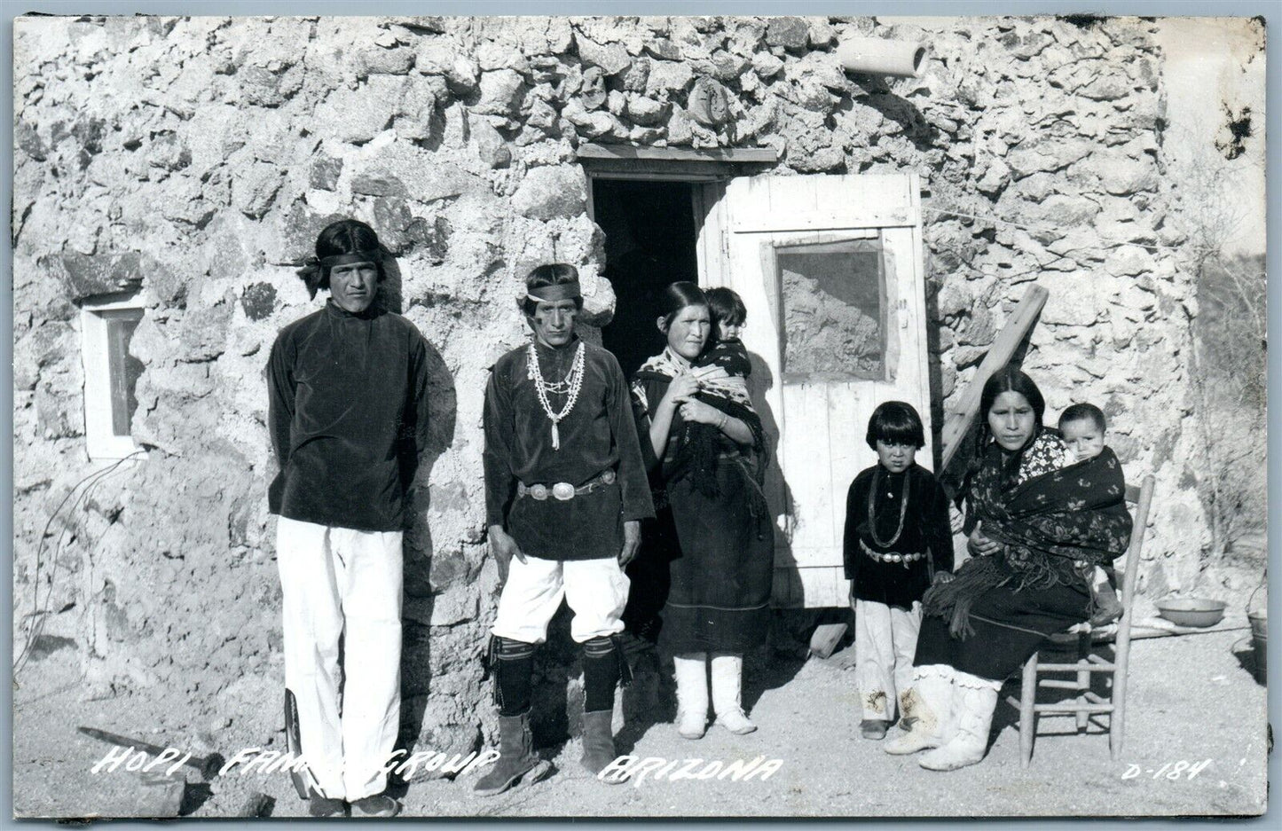 HOPI INDIANS GROUP ARIZONA ANTIQUE REAL PHOTO POSTCARD RPPC