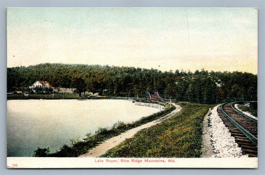 BLUE RIDGE MOUNTAINS LAKE ROYER MD ANTIQUE POSTCARD