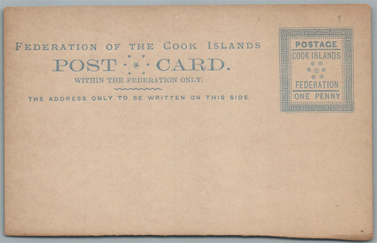 FEDERATION OF COOK ISLANDS ANTIQUE POSTCARD