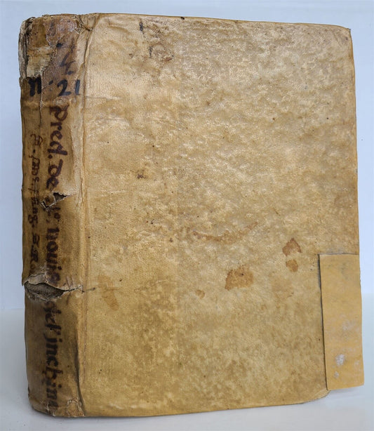 1596 PREDICHE SOPRA I QUATTRO NOVISSIMI antique 16th CENTURY VELLUM BINDING 16 c