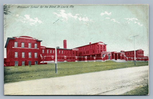 ST.LOUIS MO MISSOURI SCHOOL FOR THE BLIND ANTIQUE POSTCARD