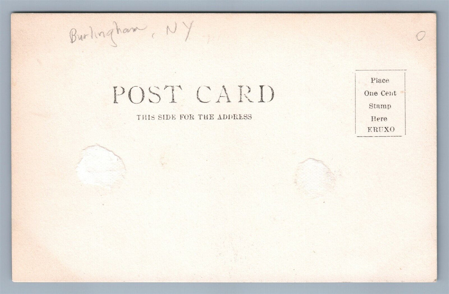 BURLINGHAM NY ? ANTIQUE REAL PHOTO POSTCARD RPPC