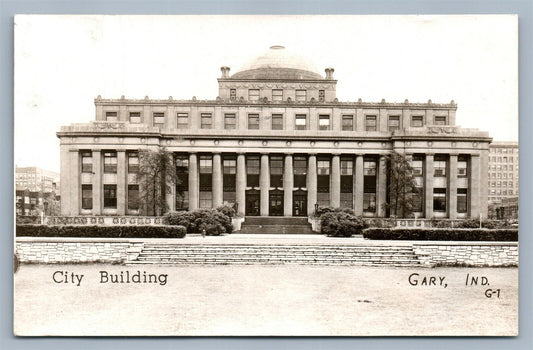 GARY IND CITY BUILDING 1947 VINTAGE REAL PHOTO POSTCARD RPPC