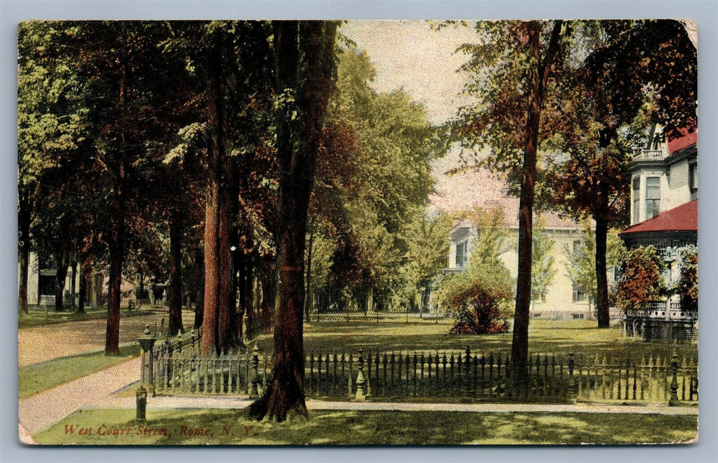 ROME NY WEST COURT STREET ANTIQUE POSTCARD