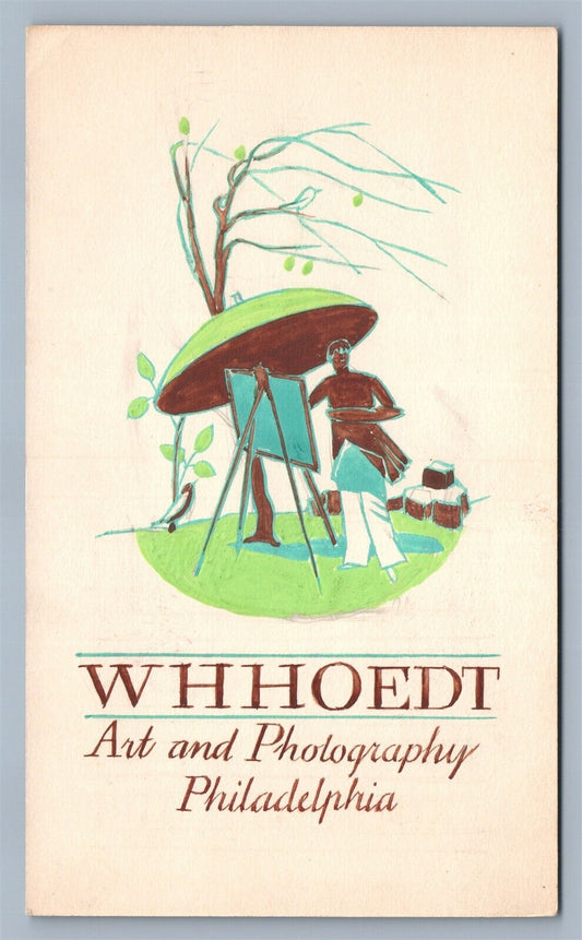PHILADELPHIA PA ART & PHOTOGRAPHY ADVERTISING VINTAGE HAND DRAWN POSTCARD