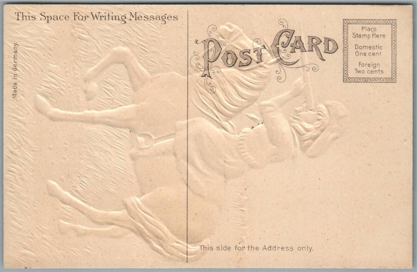 COWGIRL w/ RIFLE ANTIQUE POSTCARD