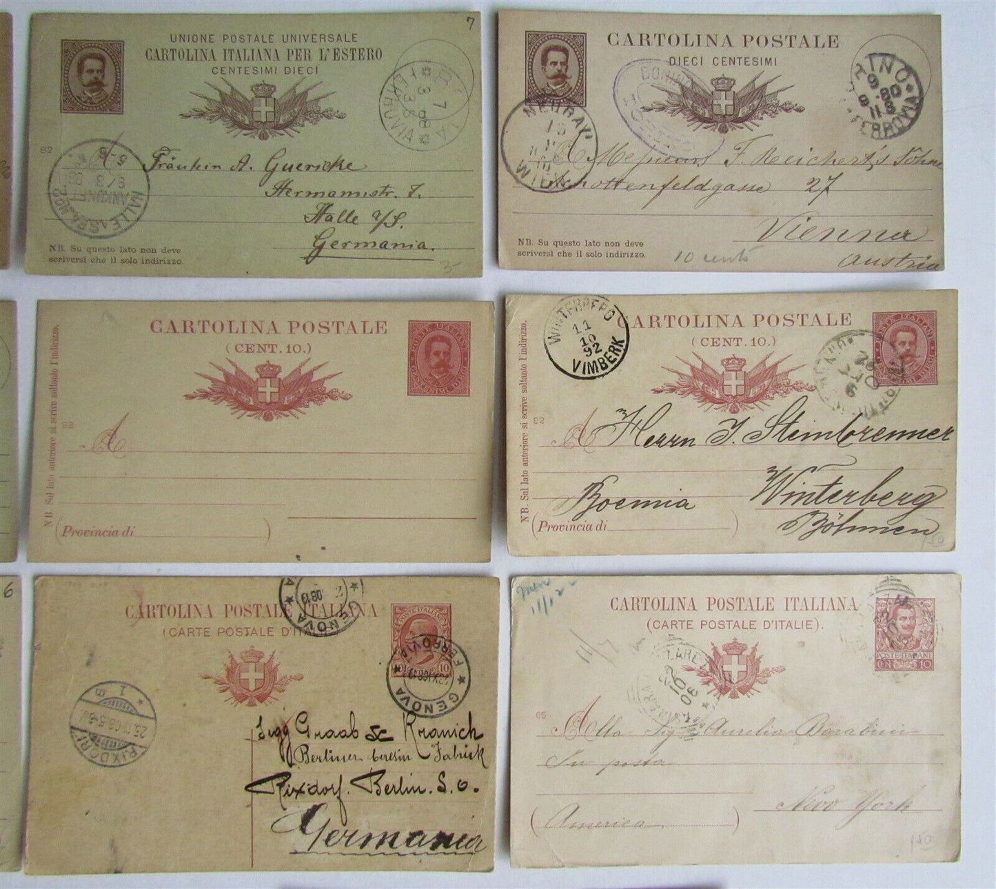 ITALY lot of 15 late 19th CENTURY ANTIQUE POSTCARDS