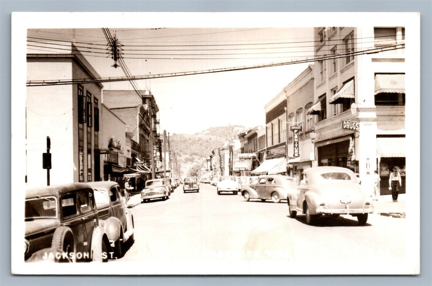 ROSEBURG OR JACKSON STREET VINTAGE REAL PHOTO POSTCARD RPPC