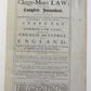 1747 CLERGY-MANS LAW by WILLIAM WATSON antique in ENGLISH FOLIO