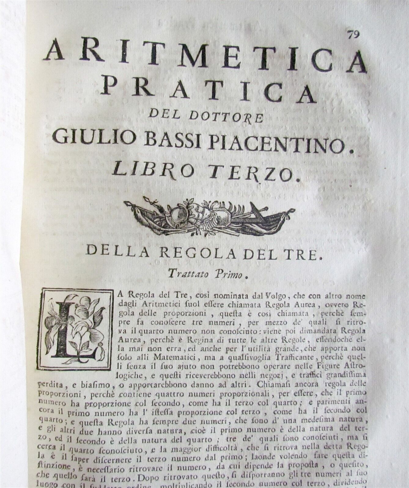 1765 Practical Arithmetic by Giulio Bassi 2 vols ARITMETICA PRACTICA MATHEMATICS