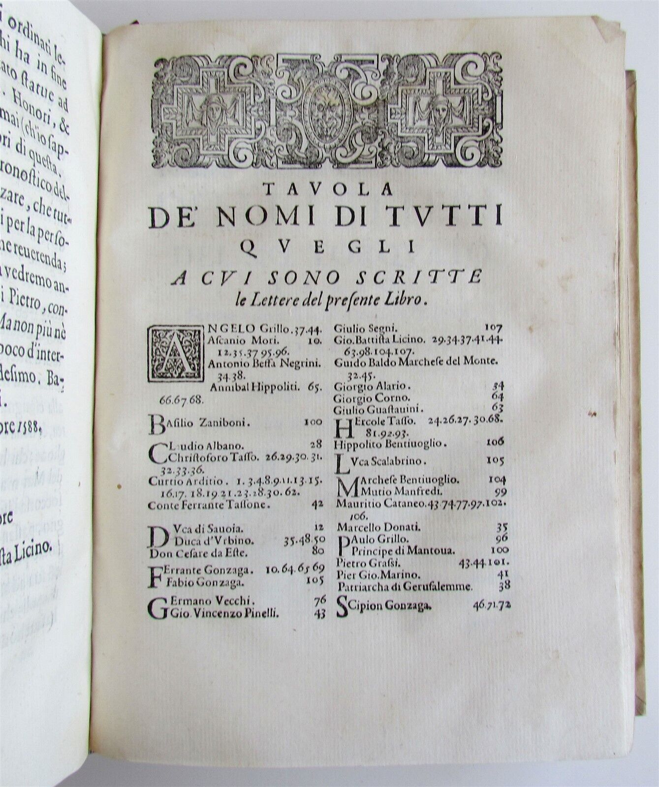 1588 Delle lettere familiari del sig. TORQUATO TASSO antique vellum 16th century