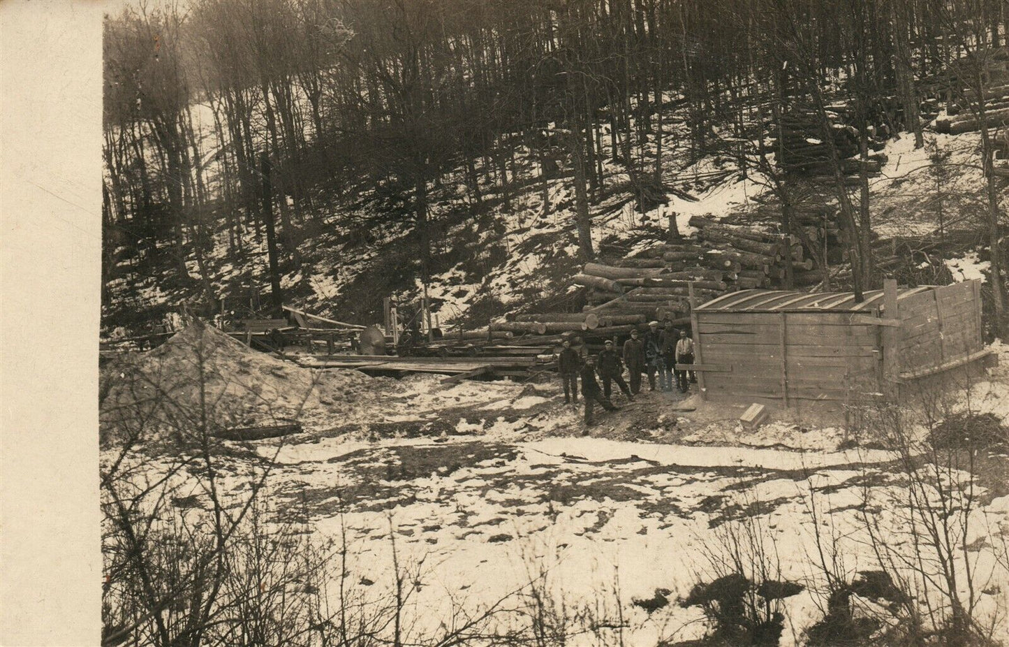 SAWMILL 1914 ANTIQUE REAL PHOTO POSTCARD RPPC