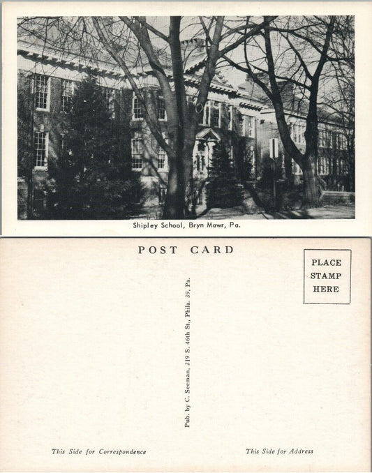 VINTAGE POSTCARD SHIPLEY SCHOOL BRYN MAWR PA