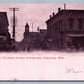 ISHPEMING MI CITY SQUARE CLEVELAND AVENUE 1906 ANTIQUE POSTCARD