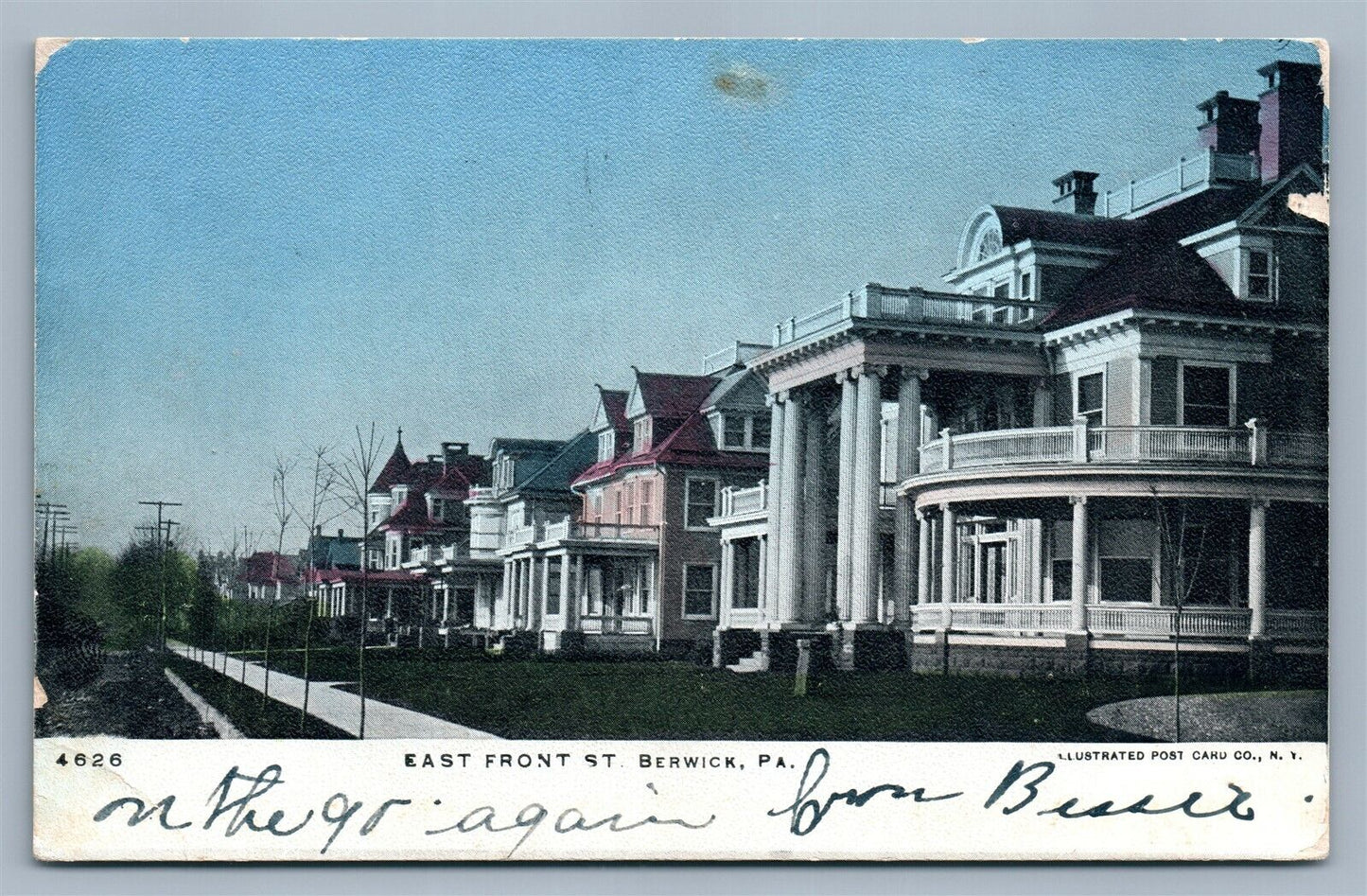 BERWICK PA EAST FRONT STREET ANTIQUE POSTCARD