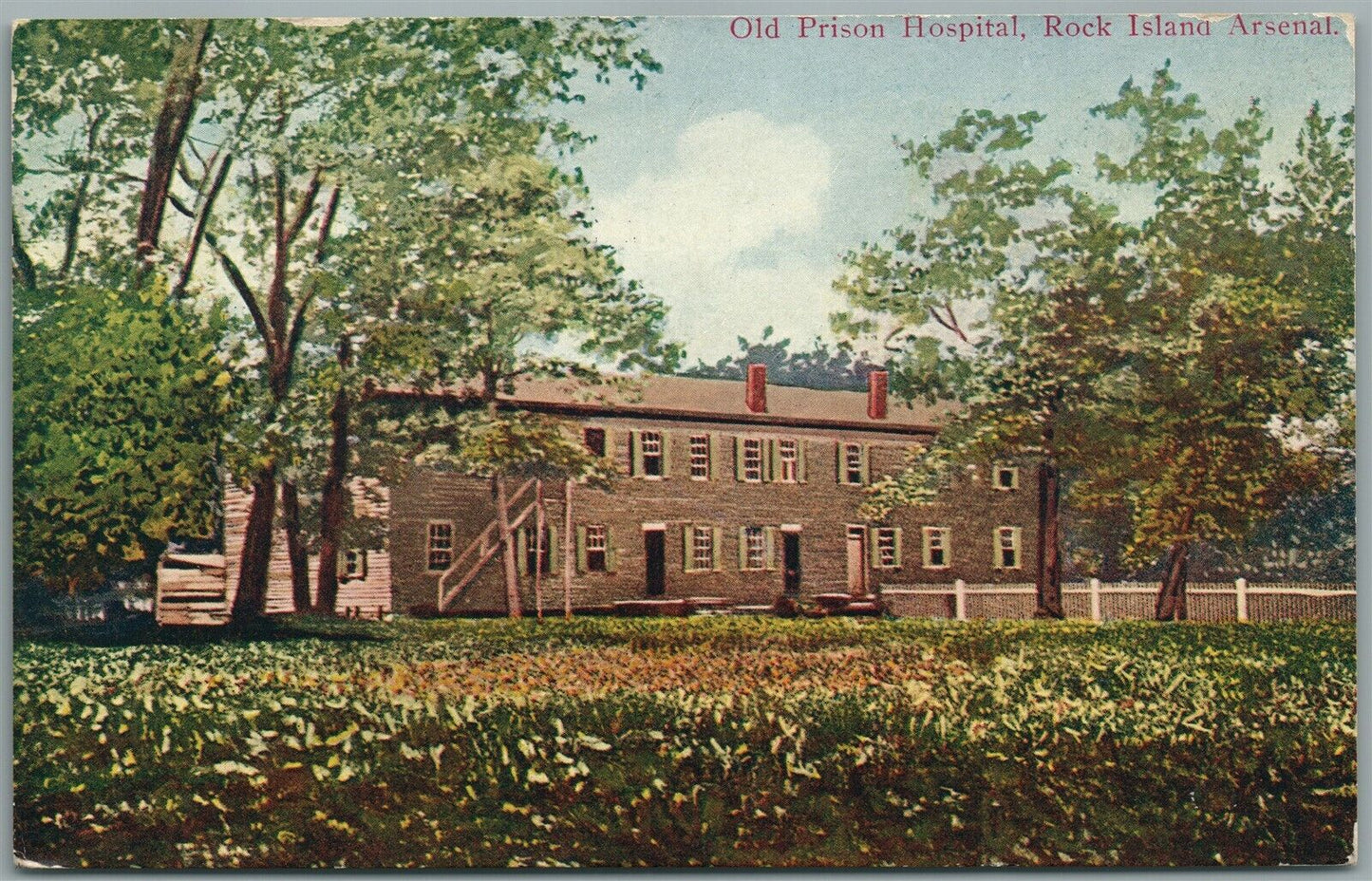 OLD PRISON HOSPITAL ROCK ISLAND ARCENAL ANTIQUE POSTCARD