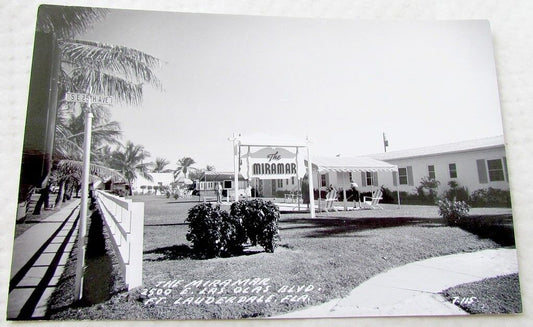 RPPC VINTAGE REAL PHOTO POSTCARD HOTEL MIRAMAR E.LAS OLAS BLVD FT.LAUDERDALE FL