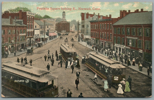 NORWICH CT FRANKLIN SQUARE ANTIQUE POSTCARD