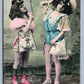 FRANCE NICE CARNAVAL ANTIQUE POSTCARD BATAILLE DE CONFETTIS carnival girls