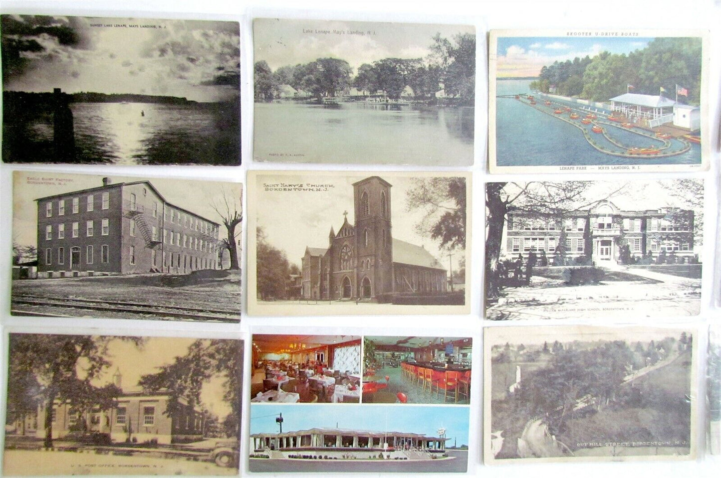 NEW JERSEY NJ lot 36 ANTIQUE VINTAGE POSTCARDS BORDENTOWN MORRISTOWN WASHINGTON