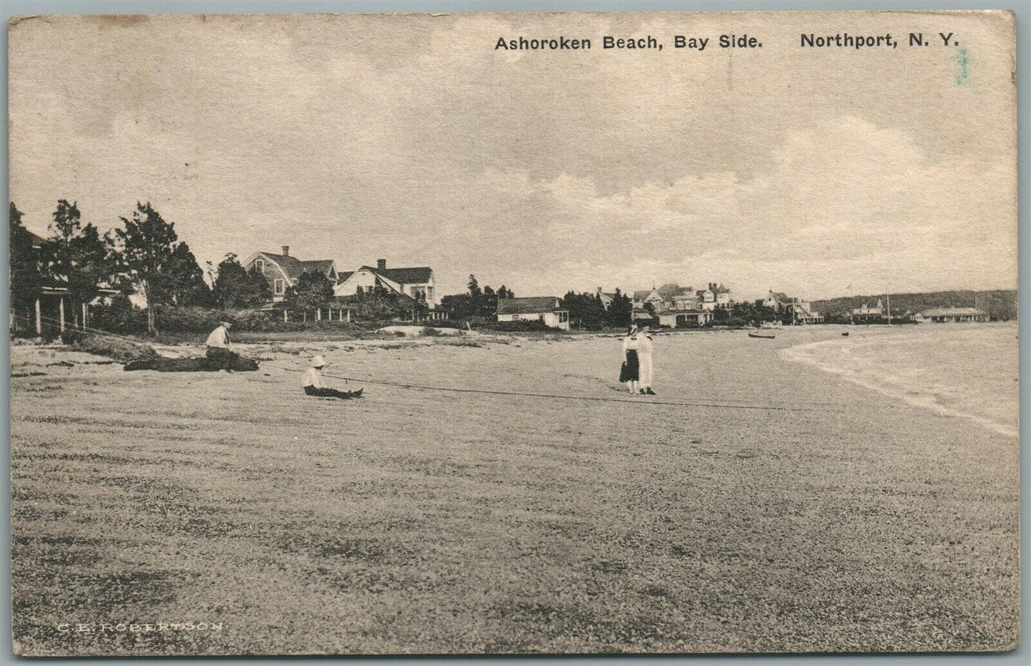 NORTHPORT NY ASHOROKEN BEACH ANTIQUE POSTCARD