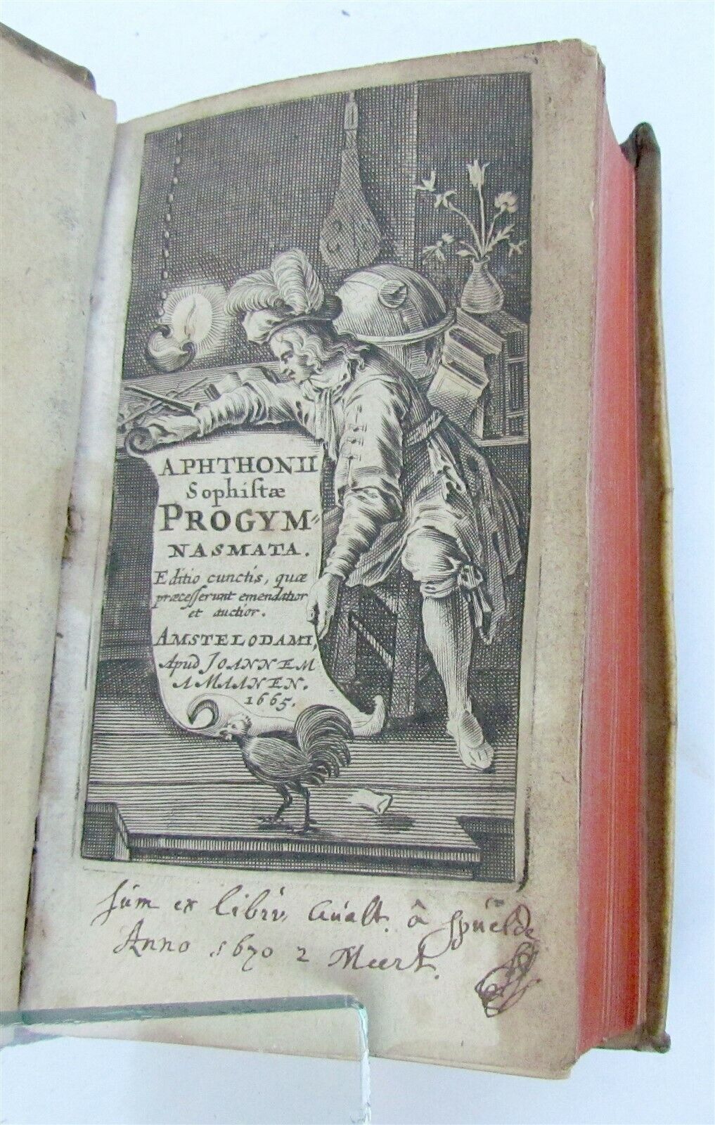 1665 APHTHONIUS antique BLIND-STAMPED VELLUM