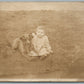 BABY w/ DOG 1909 ANTIQUE REAL PHOTO POSTCARD RPPC