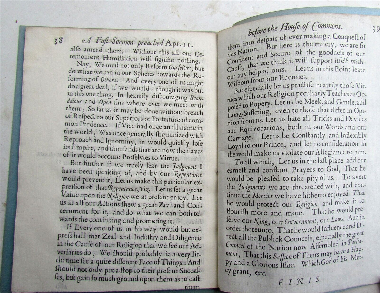 1679 SERMON PREACHED on the DAY of PUBLIC FAST antique in ENGLISH