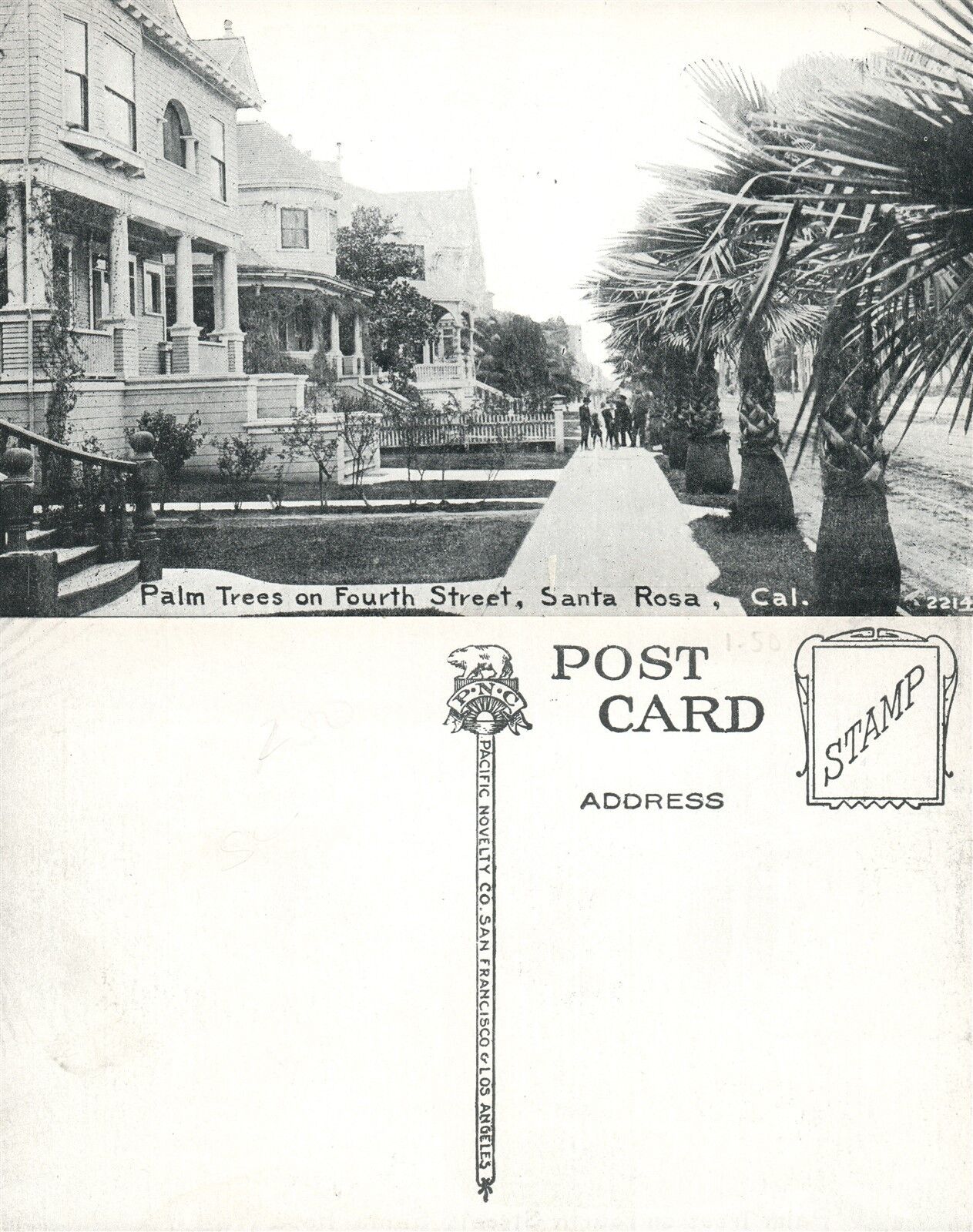 SANTA ROSA CA FOURTH STREET ANTIQUE POSTCARD