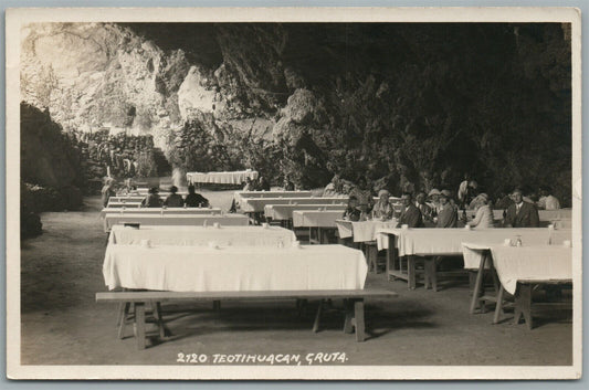 MEXICO TEOTIHUACAN RESTAURANT LA GRUTA ANTIQUE REAL PHOTO POSTCARD RPPC