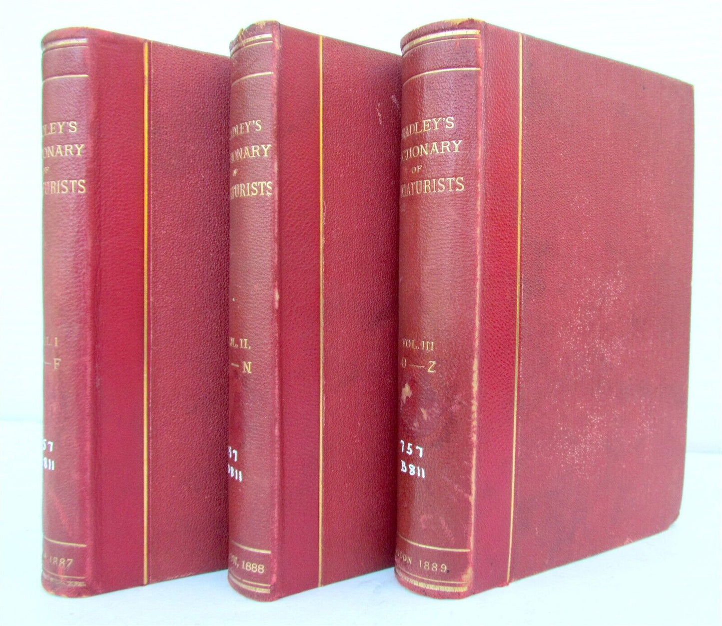 1887 BRADLEY'S DICTIONARY OF MINIATURISTS 3 volumes in English ANTIQUE