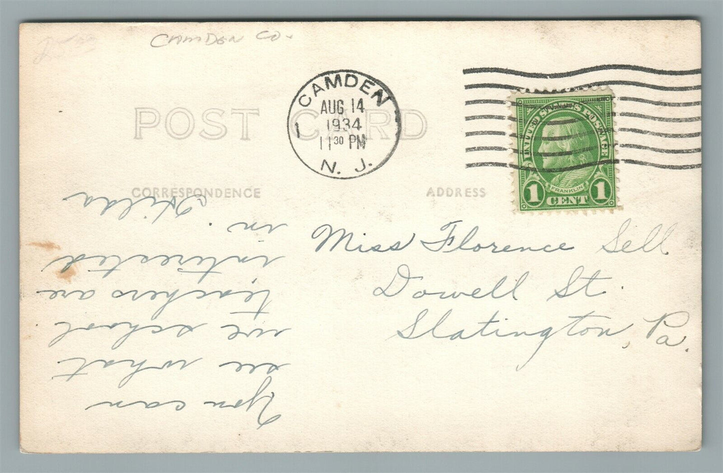 COLLINGSWOOD NJ FRANK M NORTH SCHOOL ANTIQUE REAL PHOTO POSTCARD RPPC