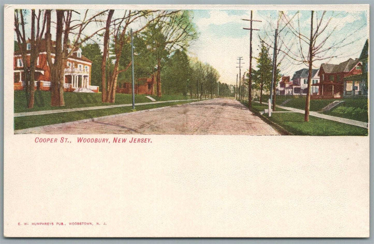 WOODBURY NJ COOPER STREET ANTIQUE POSTCARD