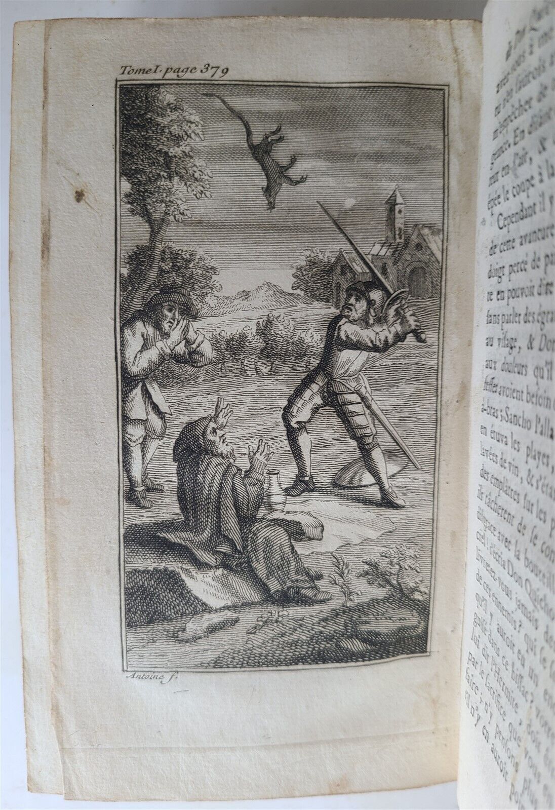 1722-1726 DON QUICHOTTE DE LA MANCHE by CERVANTES 6 VOLUMES antique ILLUSTRATED