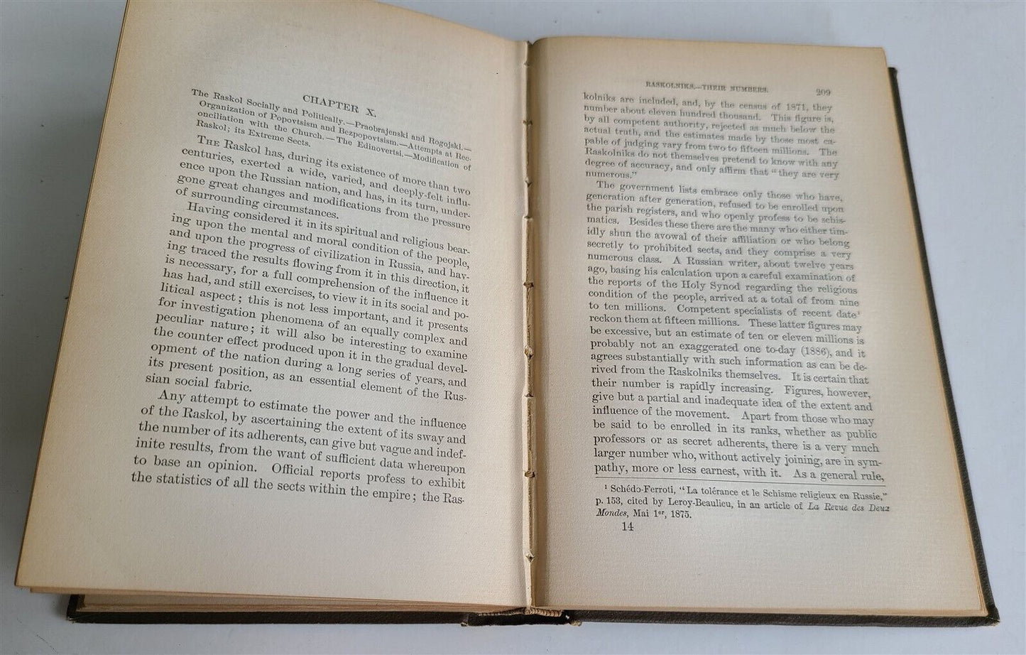 1887 RUSSIAN CHURCH & RUSSIAN DISSENT ORTHODOXY DISSENT & ERRATIC SECTS antique